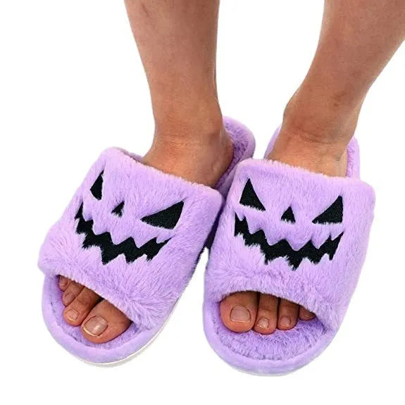 Halloween Women's Soft And Comfortable Plush Slippers - Bellarte Enchanté Halloween Women's Soft And Comfortable Plush Slippers